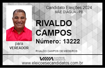 Candidato RIVALDO CAMPOS 2024 - MÃE D\ÁGUA - Eleições