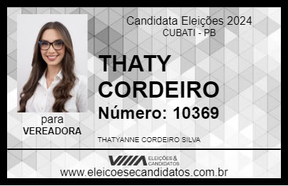 Candidato THATY CORDEIRO 2024 - CUBATI - Eleições