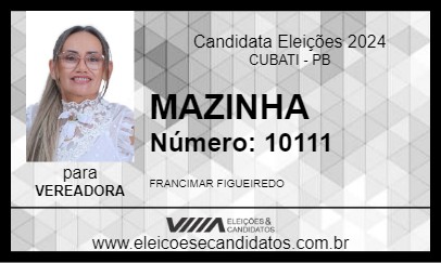 Candidato MAZINHA 2024 - CUBATI - Eleições