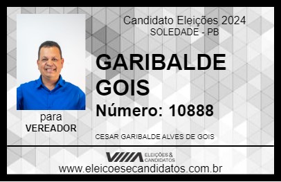 Candidato GARIBALDE GOIS 2024 - SOLEDADE - Eleições