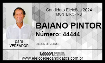 Candidato BAIANO PINTOR 2024 - MONTEIRO - Eleições