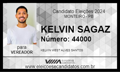 Candidato KELVIN SAGAZ 2024 - MONTEIRO - Eleições