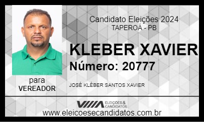 Candidato KLEBER XAVIER 2024 - TAPEROÁ - Eleições