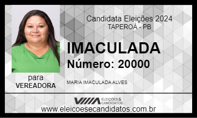 Candidato IMACULADA 2024 - TAPEROÁ - Eleições