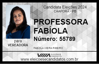 Candidato PROFESSORA FABÍOLA 2024 - CAAPORÃ - Eleições