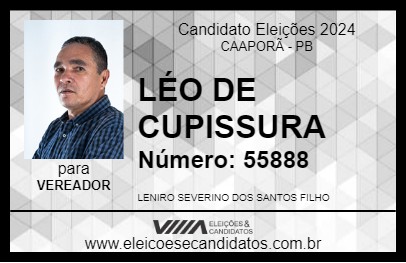 Candidato LÉO DE CUPISSURA 2024 - CAAPORÃ - Eleições