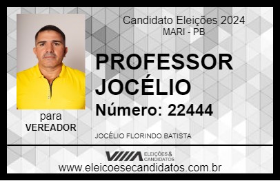 Candidato PROFESSOR JOCÉLIO 2024 - MARI - Eleições