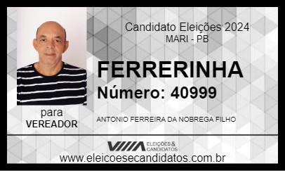 Candidato FERRERINHA 2024 - MARI - Eleições