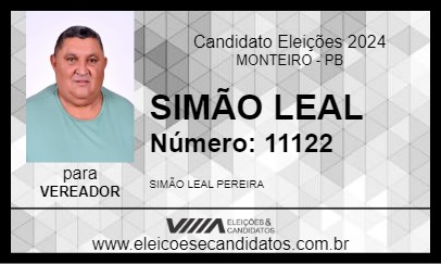 Candidato SIMÃO LEAL 2024 - MONTEIRO - Eleições