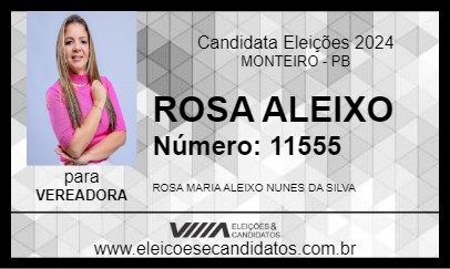 Candidato ROSA ALEIXO 2024 - MONTEIRO - Eleições