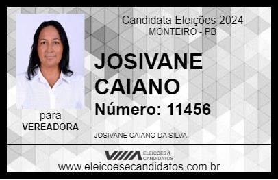 Candidato JOSIVANE CAIANO 2024 - MONTEIRO - Eleições