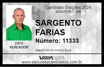 Candidato SARGENTO FARIAS 2024 - MONTEIRO - Eleições