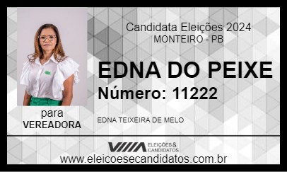 Candidato EDNA DO PEIXE 2024 - MONTEIRO - Eleições