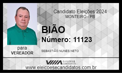 Candidato BIÃO 2024 - MONTEIRO - Eleições