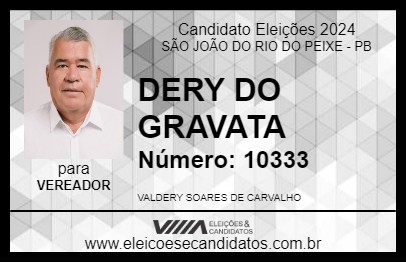 Candidato DERY DO GRAVATA 2024 - SÃO JOÃO DO RIO DO PEIXE - Eleições