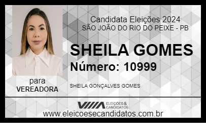 Candidato SHEILA GOMES 2024 - SÃO JOÃO DO RIO DO PEIXE - Eleições