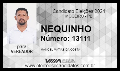 Candidato NEQUINHO 2024 - MOGEIRO - Eleições