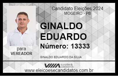 Candidato GINALDO EDUARDO 2024 - MOGEIRO - Eleições