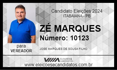 Candidato ZÉ MARQUES 2024 - ITABAIANA - Eleições