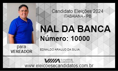 Candidato NAL DA BANCA 2024 - ITABAIANA - Eleições