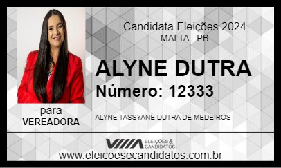 Candidato ALYNE DUTRA 2024 - MALTA - Eleições