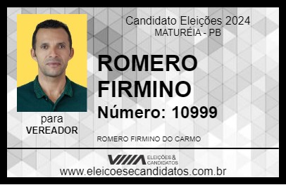 Candidato ROMERO FIRMINO 2024 - MATURÉIA - Eleições