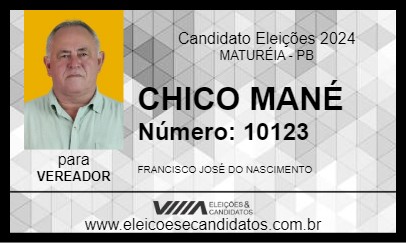 Candidato CHICO MANÉ 2024 - MATURÉIA - Eleições