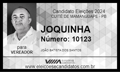 Candidato JOQUINHA 2024 - CUITÉ DE MAMANGUAPE - Eleições