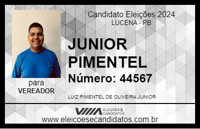 Candidato JUNIOR PIMENTEL 2024 - LUCENA - Eleições