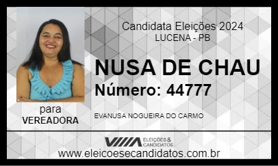 Candidato NUSA DE CHAU 2024 - LUCENA - Eleições