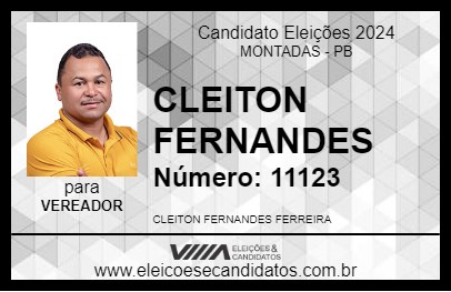 Candidato CLEITON FERNANDES 2024 - MONTADAS - Eleições