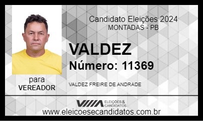 Candidato VALDEZ 2024 - MONTADAS - Eleições