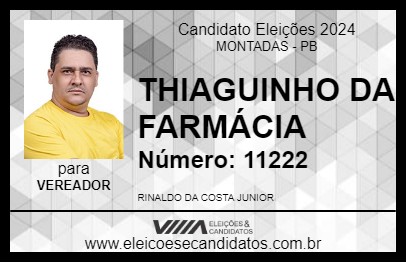 Candidato THIAGUINHO DA FARMÁCIA 2024 - MONTADAS - Eleições