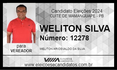 Candidato WELITON SILVA 2024 - CUITÉ DE MAMANGUAPE - Eleições