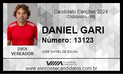 Candidato DANIEL GARI 2024 - ITABAIANA - Eleições