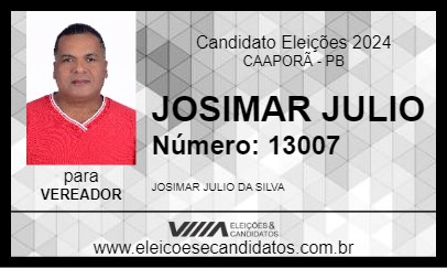 Candidato JOSIMAR JULIO 2024 - CAAPORÃ - Eleições