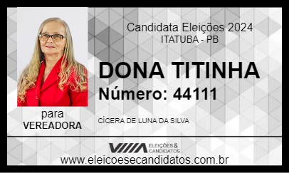 Candidato DONA TITINHA 2024 - ITATUBA - Eleições