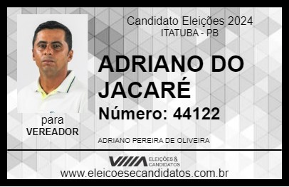 Candidato ADRIANO DO JACARÉ 2024 - ITATUBA - Eleições