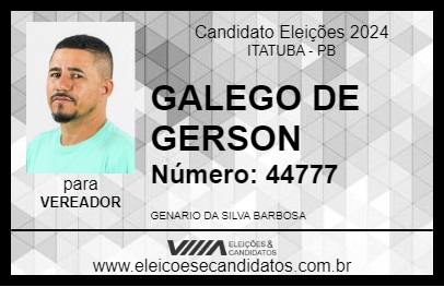 Candidato GALEGO DE GERSON 2024 - ITATUBA - Eleições