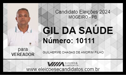 Candidato GIL DA SAÚDE 2024 - MOGEIRO - Eleições