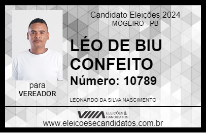 Candidato LÉO DE BIU CONFEITO 2024 - MOGEIRO - Eleições