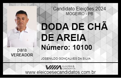 Candidato DODA DE CHÃ DE AREIA 2024 - MOGEIRO - Eleições