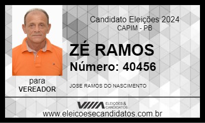 Candidato ZÉ RAMOS 2024 - CAPIM - Eleições