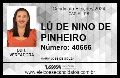 Candidato LÚ DE NINO DE PINHEIRO 2024 - CAPIM - Eleições