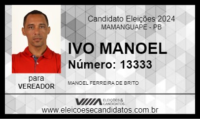 Candidato IVO MANOEL 2024 - MAMANGUAPE - Eleições