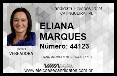 Candidato ELIANA MARQUES 2024 - CATINGUEIRA - Eleições