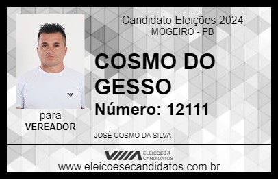 Candidato COSMO DO GESSO 2024 - MOGEIRO - Eleições