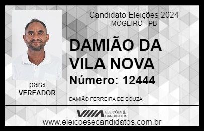 Candidato DAMIÃO DA VILA NOVA 2024 - MOGEIRO - Eleições