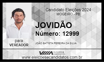 Candidato JOVIDÃO 2024 - MOGEIRO - Eleições