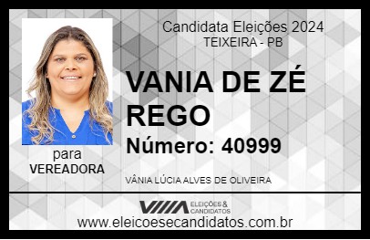 Candidato VANIA DE ZÉ REGO 2024 - TEIXEIRA - Eleições